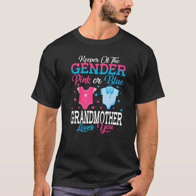 Camiseta Pink Ou Blue Keeper Do Gênero Amor Da Avó (Frente)