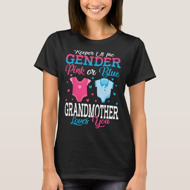 Camiseta Pink Ou Blue Keeper Do Gênero Amor Da Avó (Frente)