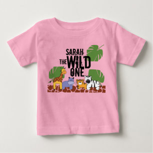Camiseta PINK PERSalized WILD ONE Safari Primeiro Aniversá