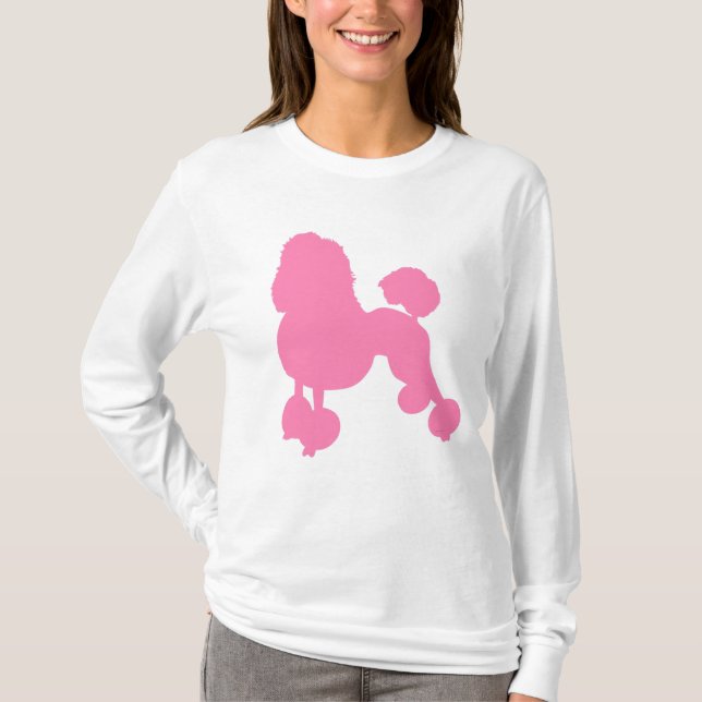 Camiseta PINK POODLE DOG Women Long Sleeve (Frente)