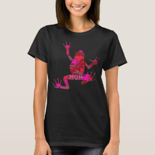 Camiseta Pink Red Heart Love Mom Cute Frog Mama Mother's