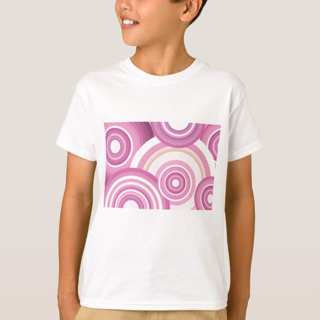 Camiseta Pink Retro Circles Pattern (Frente)