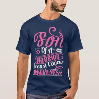Camiseta pink ribbon breast cancer awareness Son of warrior