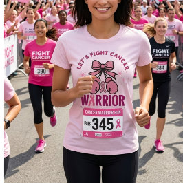 Camiseta Pink Ribbon Cancer Warrior | Vamos Lutar
