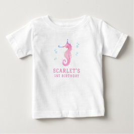 Camiseta Pink Seahorse 1st birthday