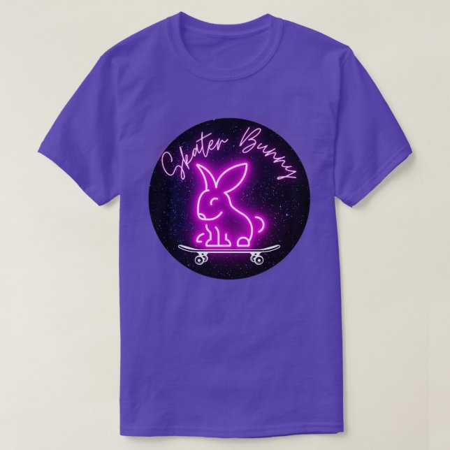 Camiseta Pink Skater Bunny on Skateboard (Frente do Design)