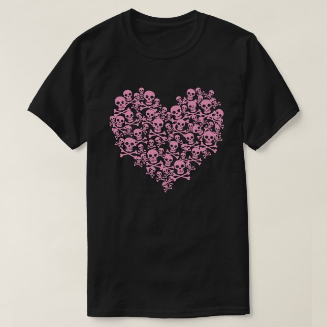 Camiseta Pink Skull Heart (Frente do Design)