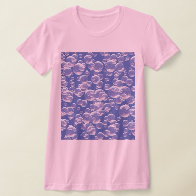 Camiseta Pink with blue bubbles (Postura )