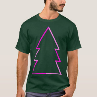 Camiseta Pink Xmas Árvore de Natal Minimalismo Xmas Gay Les