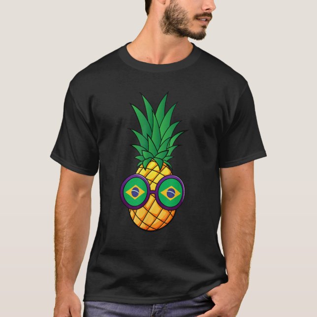 Camiseta Pinneaple Brazilian Vacation Brazil Flag (Frente)
