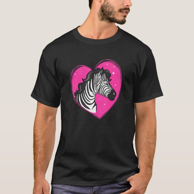 Camiseta Pino de Coração de Zebra Hipster Fuuny legal Zebra (Frente)