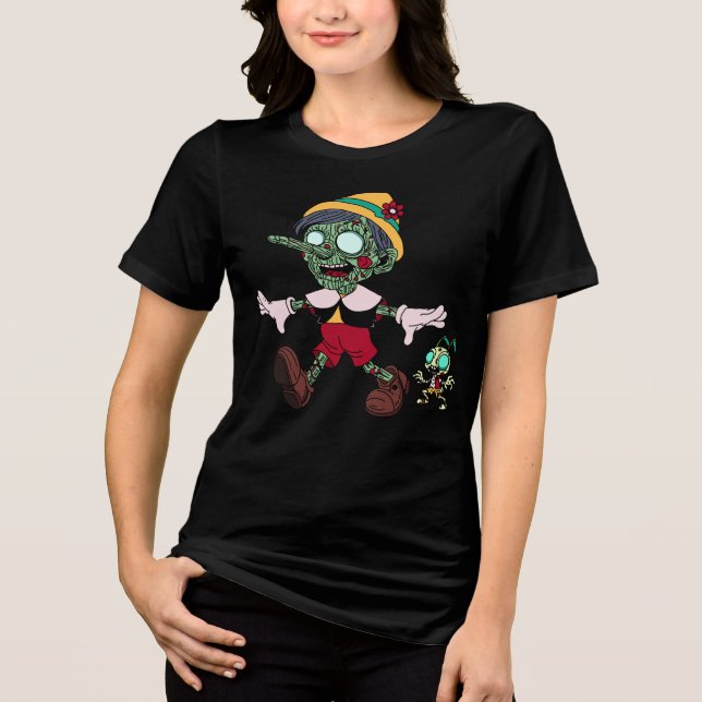 Camiseta Pinóquio e críquete Zombie (Frente)