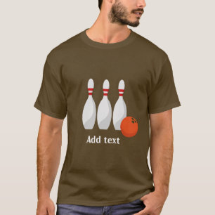 Camiseta Pinos de boliche e modelo de esfera