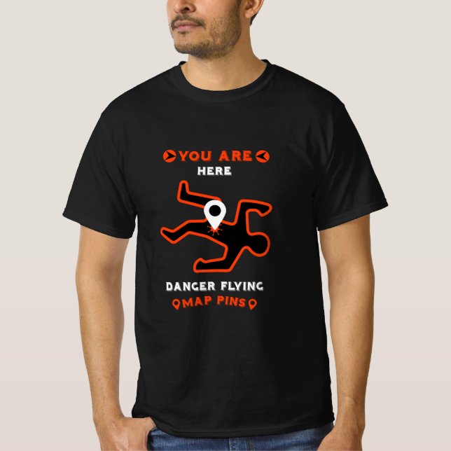 Camiseta Pinos do Mapa de Voo de Perigo (Frente)