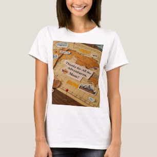 Camiseta Pinos e marcos do mapa mundial