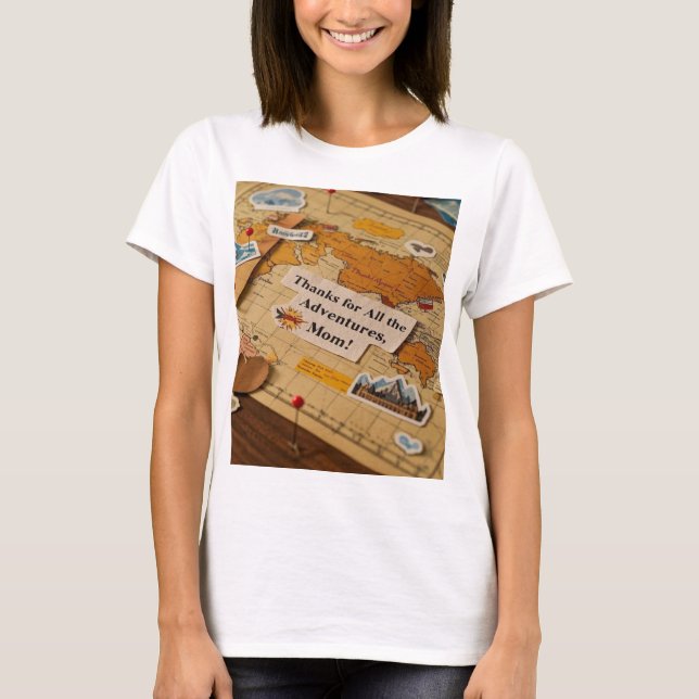 Camiseta Pinos e marcos do mapa mundial (Frente)