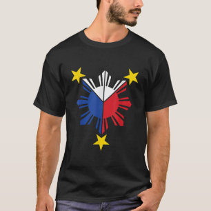 Camiseta Pinoy Filipino Flag Stars and Sun T shirt Mens Wom