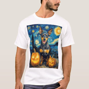 Camiseta Pinscher Miniatura Cachorro Fofo Halloween Abóbora