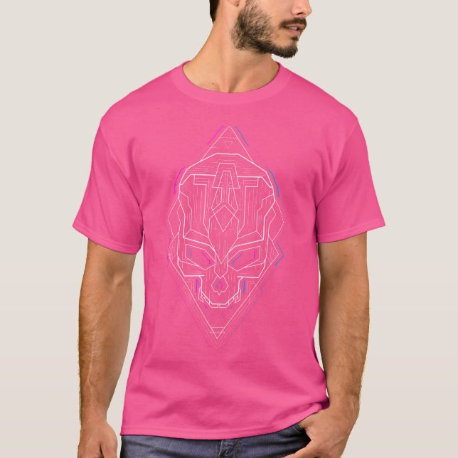 Camiseta Pinstripe Rave Skull Electronica Edm (Frente)