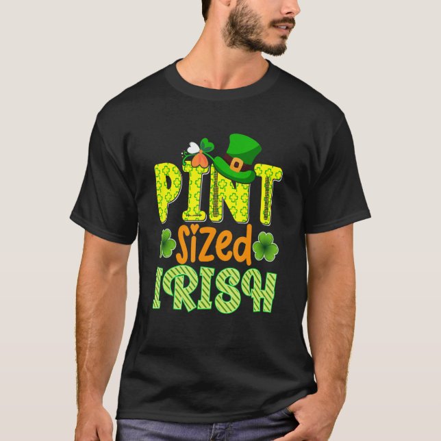 Camiseta Pint Sized Irish Cute Lucky Shamrock St Patrick's  (Frente)