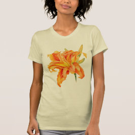 Camiseta pintada de arte floral Daylily Hemerocall