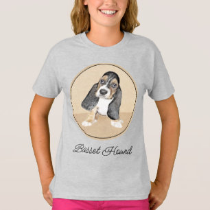Camiseta Pintado de Cachorro Basset - Arte Cachorro Origina