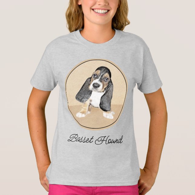 Camiseta Pintado de Cachorro Basset - Arte Cachorro Origina (Frente)