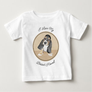 Camiseta Pintado de Cachorro Basset - Arte Cachorro Origina