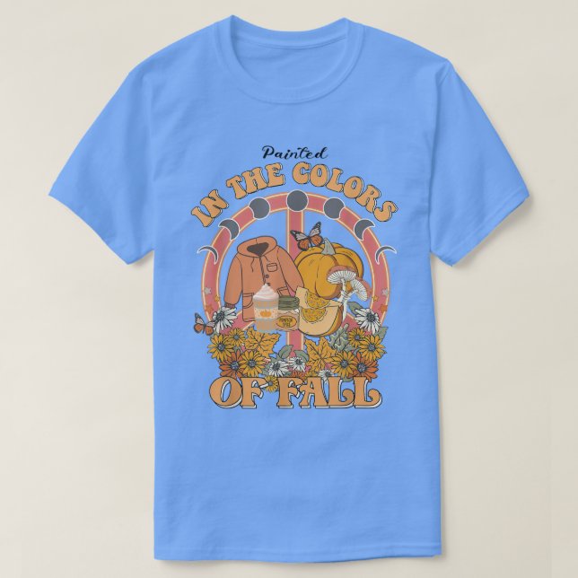 Camiseta Pintado Nas Cores Da Pumpkin Do Fall Autumn (Frente do Design)