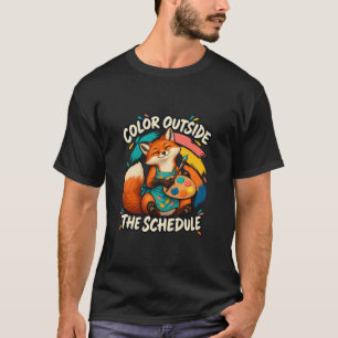 Camiseta Pintando Raposa Colorida Fora do Horário