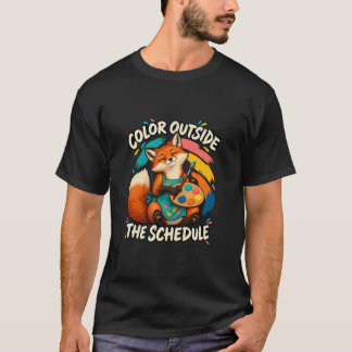 Camiseta Pintando Raposa Colorida Fora do Horário