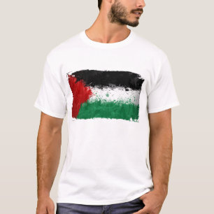 Camiseta Pinte a bandeira de Palestina do Grunge da arte