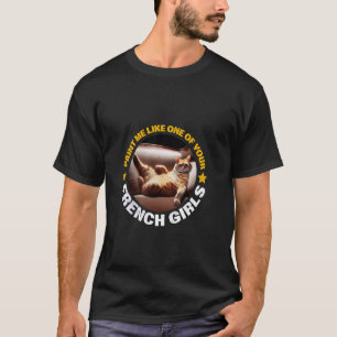 Camiseta Pinte-me Como Uma Das Suas Garotas Francesas Gato