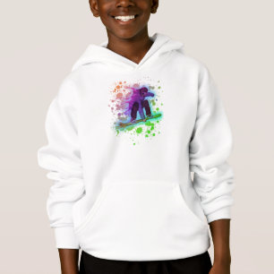 Camiseta Pinte o hoodie dos miúdos do snowboarder do