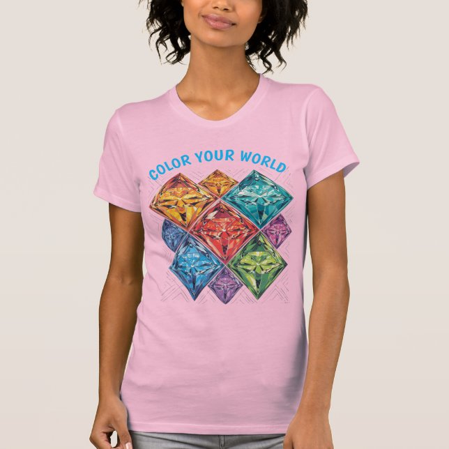 Camiseta Pinte seu mundo com diamantes (Frente)