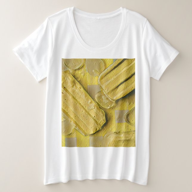 Camiseta Pintel de cone de sorvete amarelo (Frente do Design)