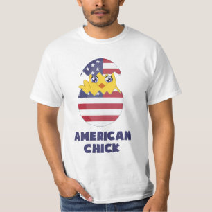 Camiseta Pintinho americano, uma menina de América