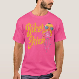 Camiseta Pintinho Clássico de Motocicleta Menina Biker