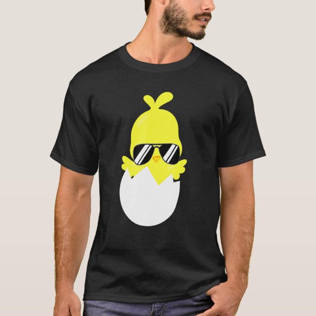 Camiseta Pintinho Com Óculos Solares Fazenda Galinha-Animal (Frente)