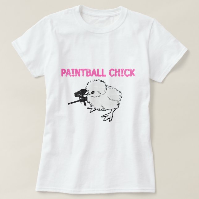 Camiseta Pintinho da arma do Paintball (Frente do Design)