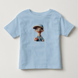 Camiseta Pintinho de avestruz em Boné com carro vermelho