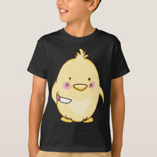 Camiseta Pintinho de bebê bonito com faca