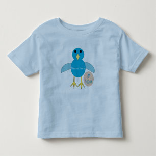 Camiseta Pintinho de Boil de Aniversário Azul Personalizado