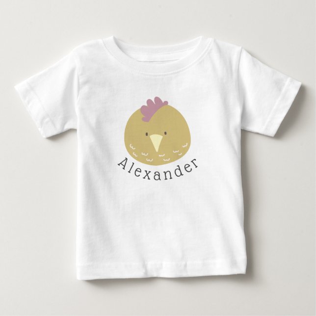 Camiseta Pintinho de Cute de Nome Personalizável (Frente)