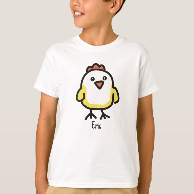Camiseta Pintinho de frango Kawaii Cute (Frente)