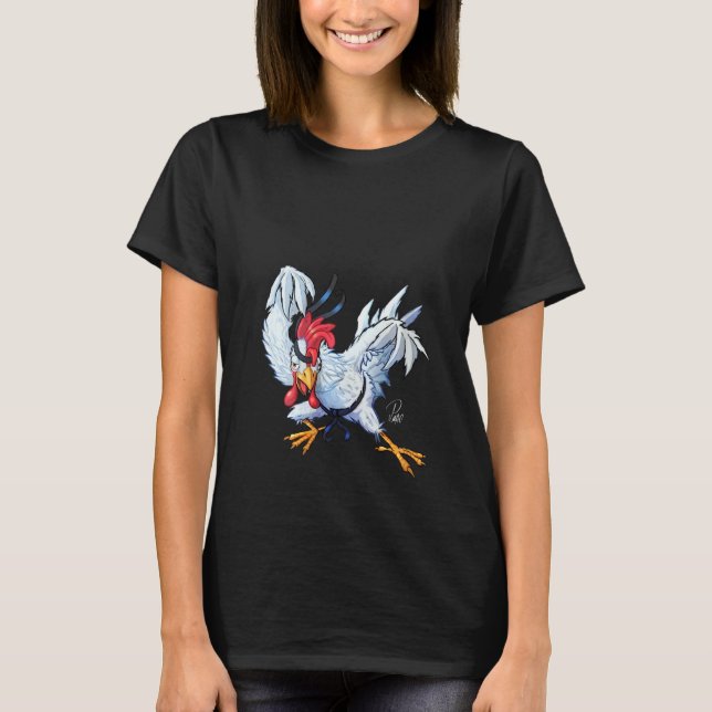 Camiseta Pintinho De Guerreiro De Frango De Karate, Bonito  (Frente)