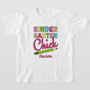 Camiseta Pintinho de jardim de infância colorida - Primeiro