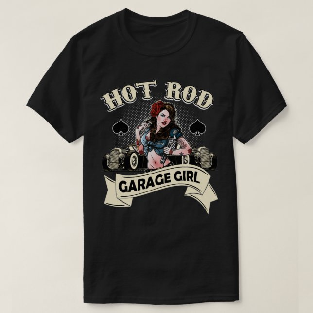 Camiseta Pintinho de Rod Quente Pin-up Girl Rockabilly (Frente do Design)