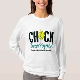 Camiseta Pintinho do cancro do colo do útero interrompido