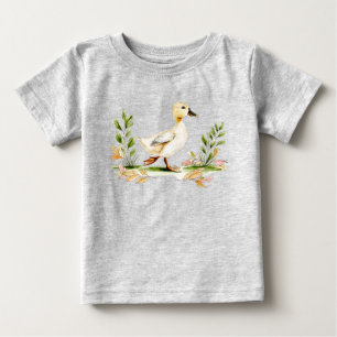Camiseta Pintinho em Aquarela Com Trevo de Quatro Folhas